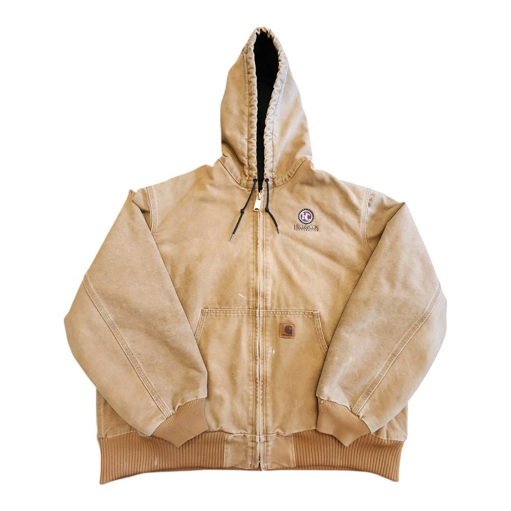 Carhartt J130 BRN Bomber Jacket Quilt Lined Duck Canvas Chore Workwear Mens XL